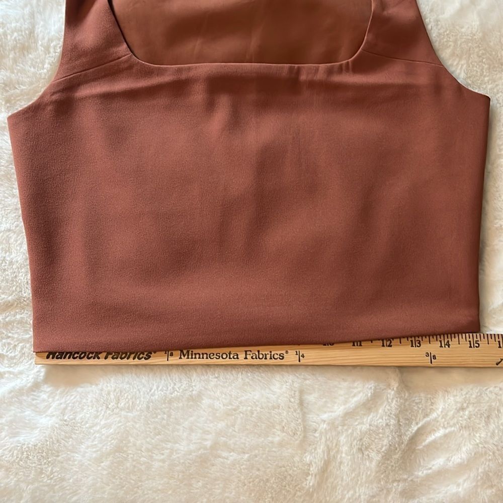 New! Express Square Neck Crop Top in Cognac Size Medium NWT - Picture 13 of 14